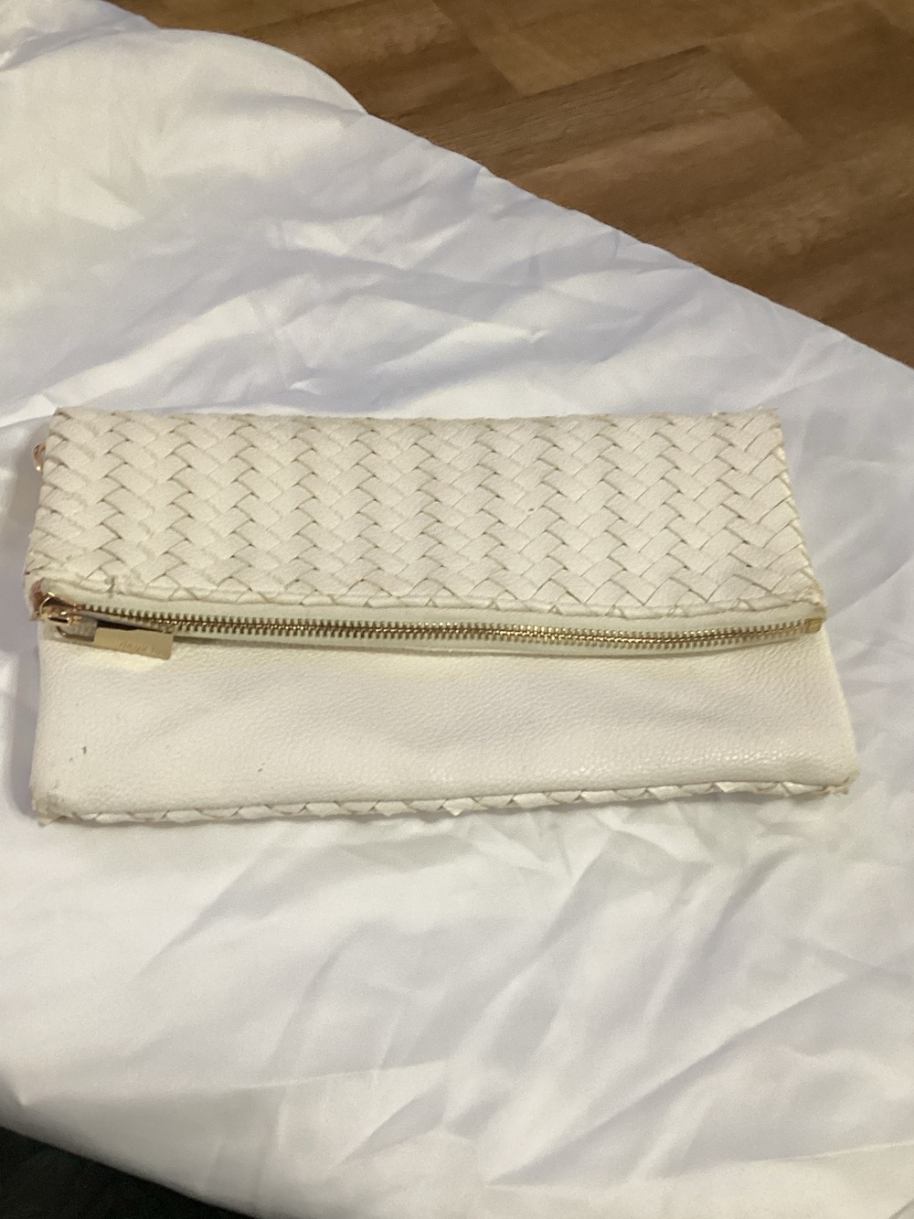 Deux Lux Clutch in Cream Leather w/Pink Lining